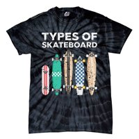 Types of skateboards skateboarding skating Tie-Dye T-Shirt