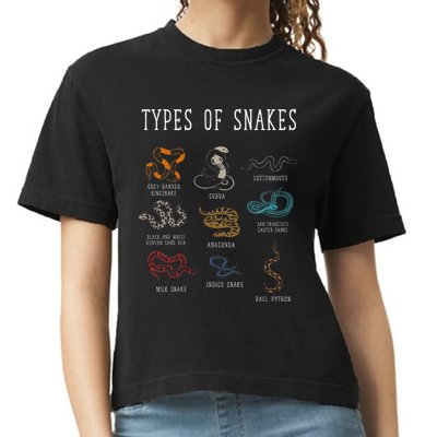 Types Of Snakes Educational Serpent 9 Different Snake Comfort Colors Boxy T-Shirt