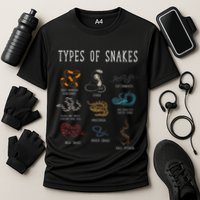 Types Of Snakes Educational Serpent 9 Different Snake Performance Shirt