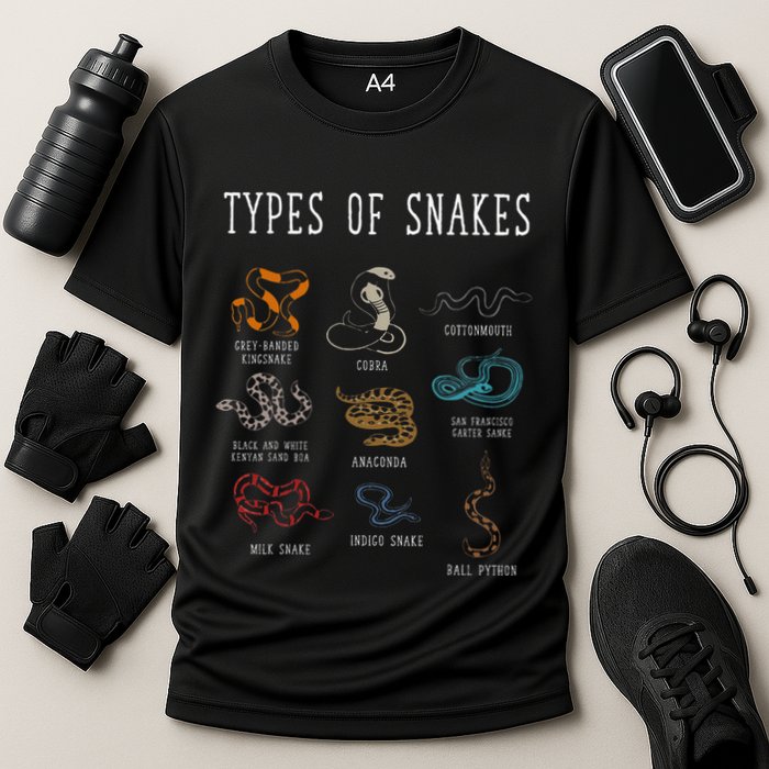 Types Of Snakes Educational Serpent 9 Different Snake Performance Shirt