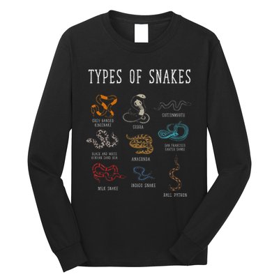 Types Of Snakes Educational Serpent 9 Different Snake Long Sleeve Shirt