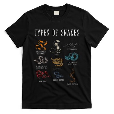 Types Of Snakes Educational Serpent 9 Different Snake T-Shirt
