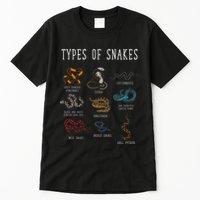 Types Of Snakes Educational Serpent 9 Different Snake Tall T-Shirt