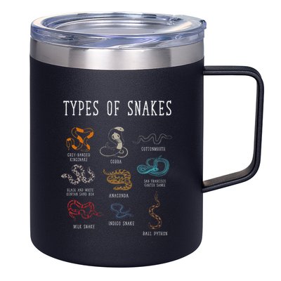 Types Of Snakes Educational Serpent 9 Different Snake 12oz Stainless Steel Coffee Mug