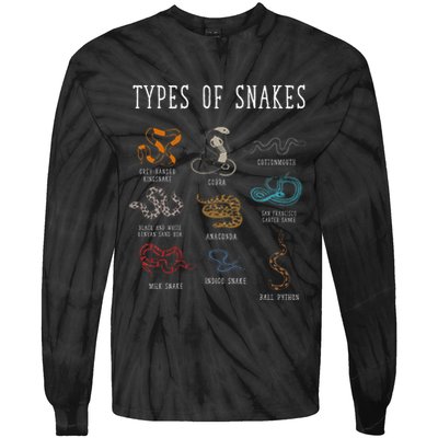 Types Of Snakes Educational Serpent 9 Different Snake Tie-Dye Long Sleeve Shirt