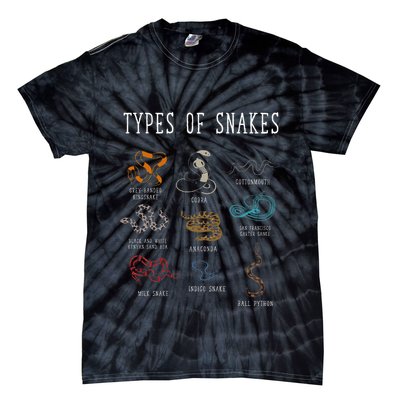 Types Of Snakes Educational Serpent 9 Different Snake Tie-Dye T-Shirt