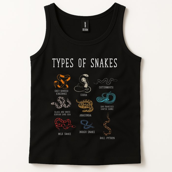 Types Of Snakes Educational Serpent 9 Different Snake Tank Top