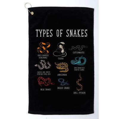 Types Of Snakes Educational Serpent 9 Different Snake Golf Towel