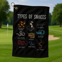 Types Of Snakes Educational Serpent 9 Different Snake Golf Towel