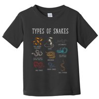 Types Of Snakes Educational Serpent 9 Different Snake Toddler T-Shirt