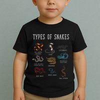 Types Of Snakes Educational Serpent 9 Different Snake Toddler T-Shirt