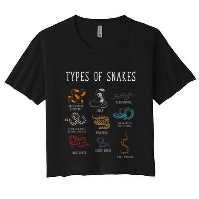 Types Of Snakes Educational Serpent 9 Different Snake Crop Top