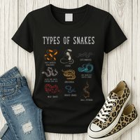 Types Of Snakes Educational Serpent 9 Different Snake Womens T-Shirt
