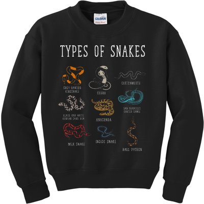 Types Of Snakes Educational Serpent 9 Different Snake Kids Sweatshirt