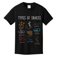 Types Of Snakes Educational Serpent 9 Different Snake Kids T-Shirt
