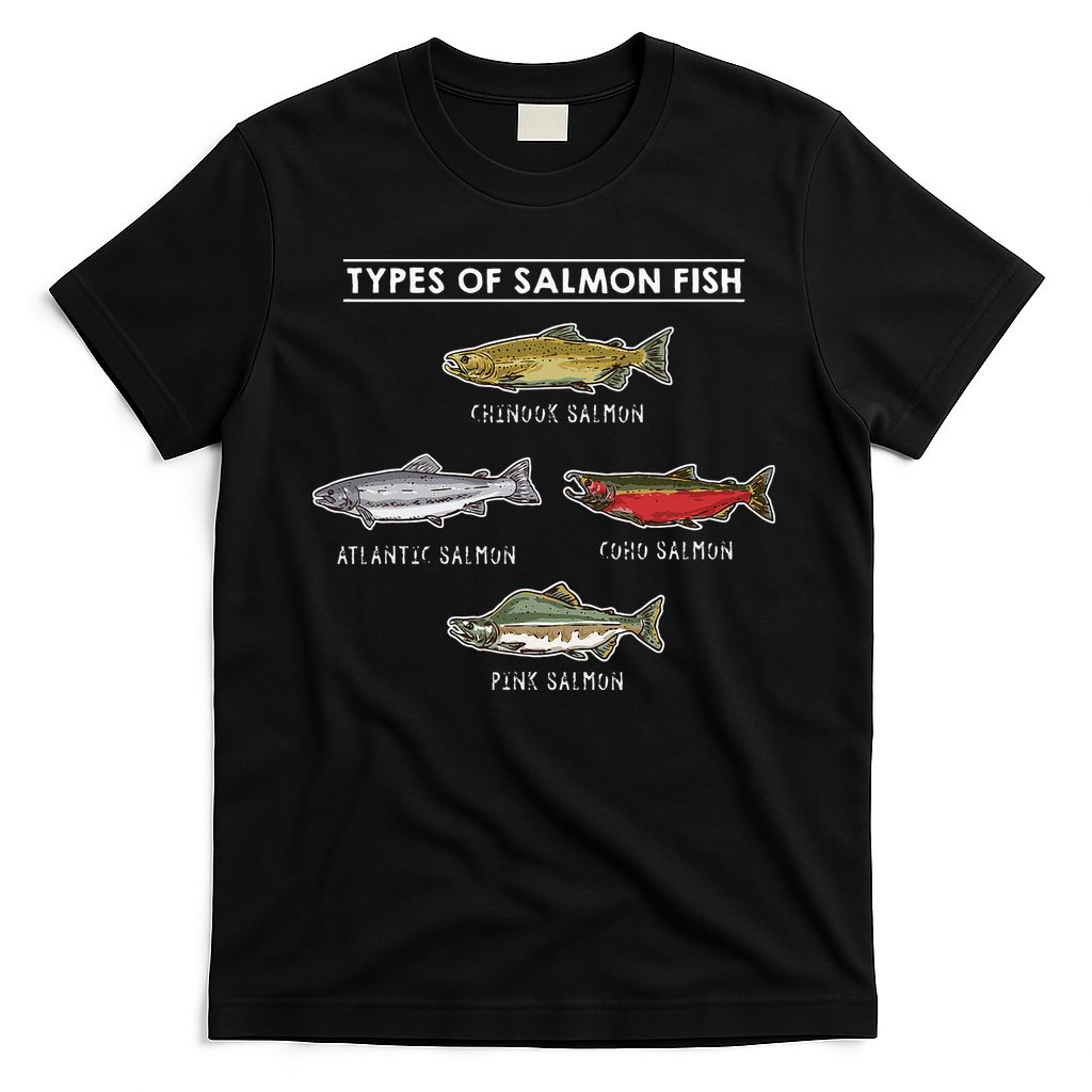 Types of Salmon Fish for Salmon Fishing T-Shirt