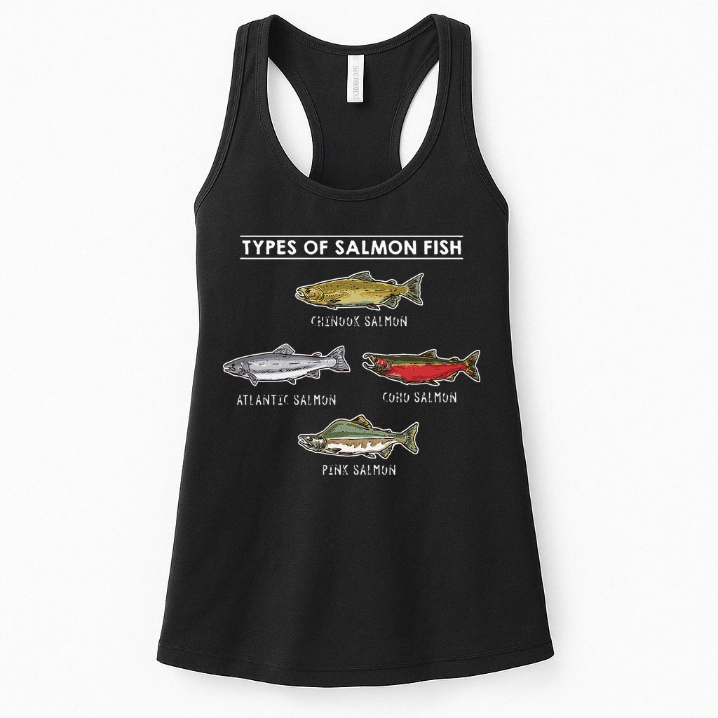 Types of Salmon Fish for Salmon Fishing Womens Tank Top