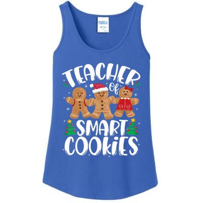 Teacher of Smart Cookies Gingerbread Christmas Teachers  Ladies Essential Tank