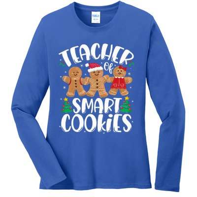 Teacher of Smart Cookies Gingerbread Christmas Teachers  Ladies Long Sleeve Shirt