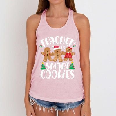 Teacher of Smart Cookies Gingerbread Christmas Teachers  Women's Knotted Racerback Tank