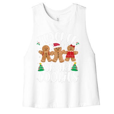 Teacher of Smart Cookies Gingerbread Christmas Teachers  Women's Racerback Cropped Tank