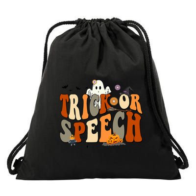 Trick Or Speech Speech Language Pathologist Halloween Drawstring Bag