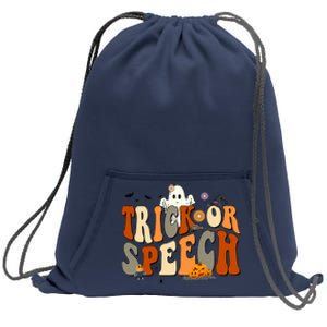 Trick Or Speech Speech Language Pathologist Halloween Sweatshirt Cinch Pack Bag