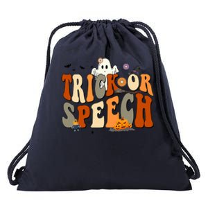 Trick Or Speech Speech Language Pathologist Halloween Drawstring Bag