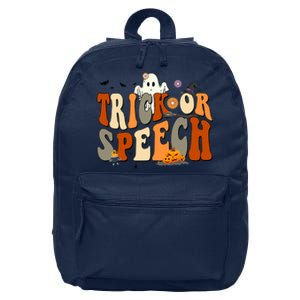 Trick Or Speech Speech Language Pathologist Halloween 16 in Basic Backpack