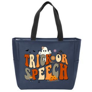 Trick Or Speech Speech Language Pathologist Halloween Zip Tote Bag