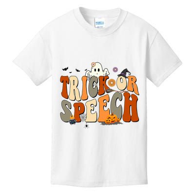Trick Or Speech Speech Language Pathologist Halloween Kids T-Shirt