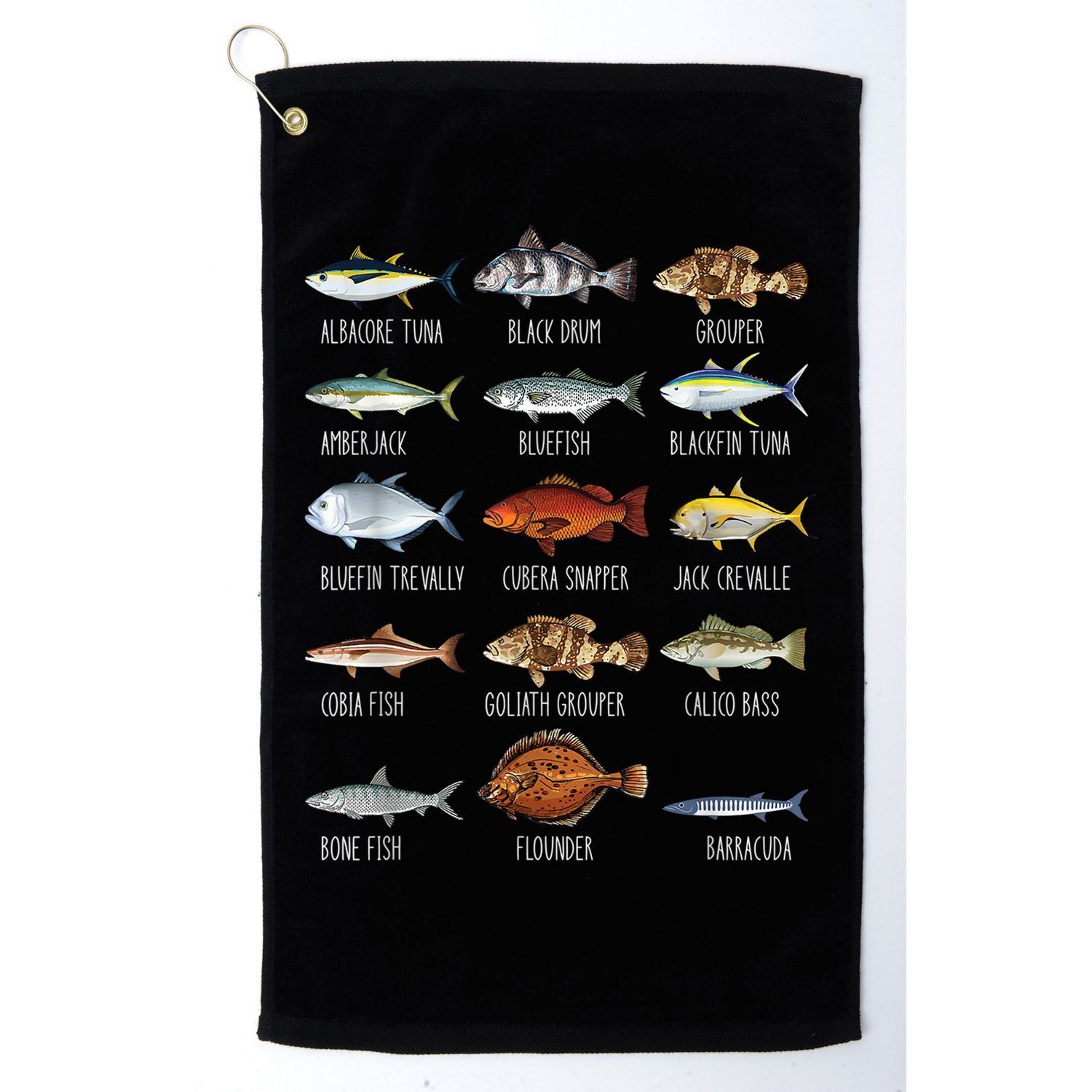 Types Of Saltwater Fish Species Biology Fishing Lover Golf Towel