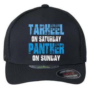 Tarheel on Saturday Panther on Sunday Tee Funny Sports Fans Flexfit Unipanel Trucker Cap