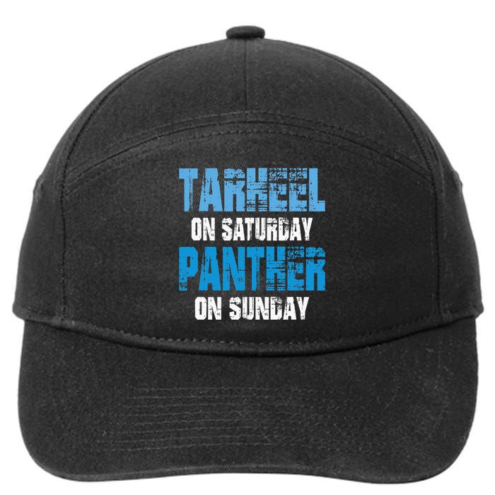 Tarheel on Saturday Panther on Sunday Tee Funny Sports Fans 7-Panel Snapback Hat