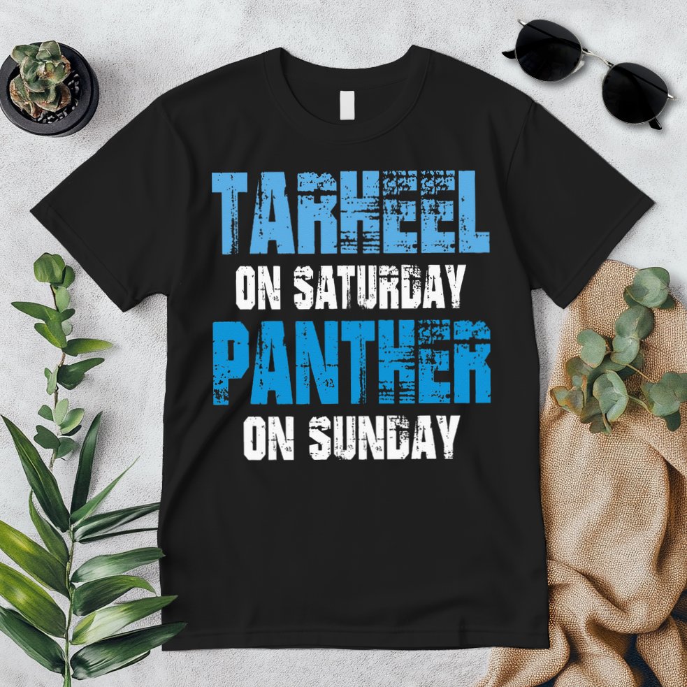 Tarheel on Saturday Panther on Sunday Tee Funny Sports Fans Premium T-Shirt