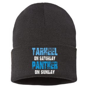 Tarheel on Saturday Panther on Sunday Tee Funny Sports Fans Sustainable Knit Beanie