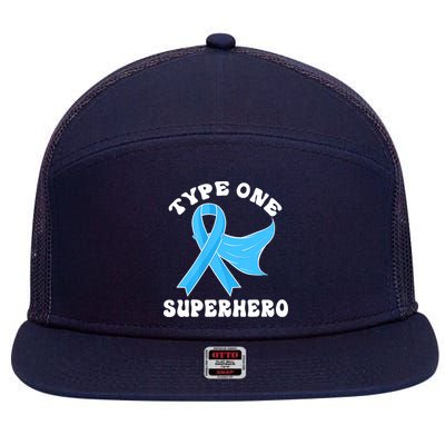 Type One Superhero Diabetes Awareness Diabetic Boys Girls 7 Panel Mesh Trucker Snapback Hat