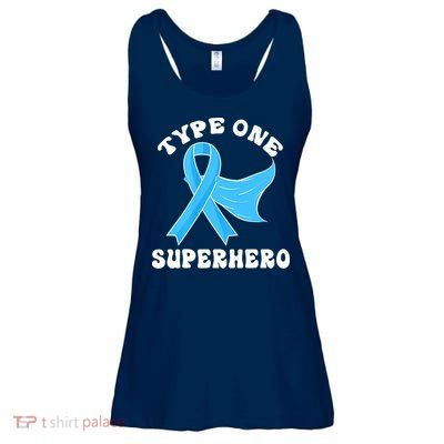 Type One Superhero Diabetes Awareness Diabetic Boys Girls Ladies Essential Flowy Tank
