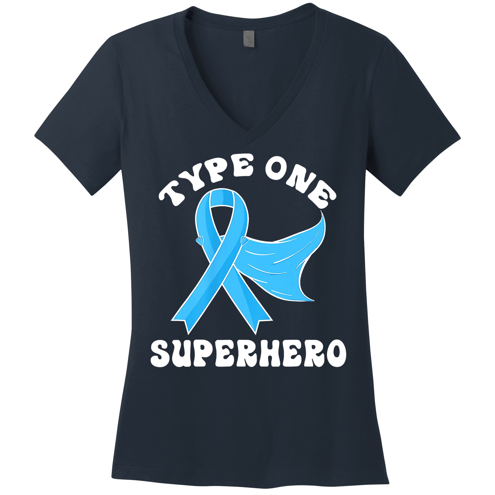 Type One Superhero Diabetes Awareness Diabetic Boys Girls Women's V-Neck T-Shirt
