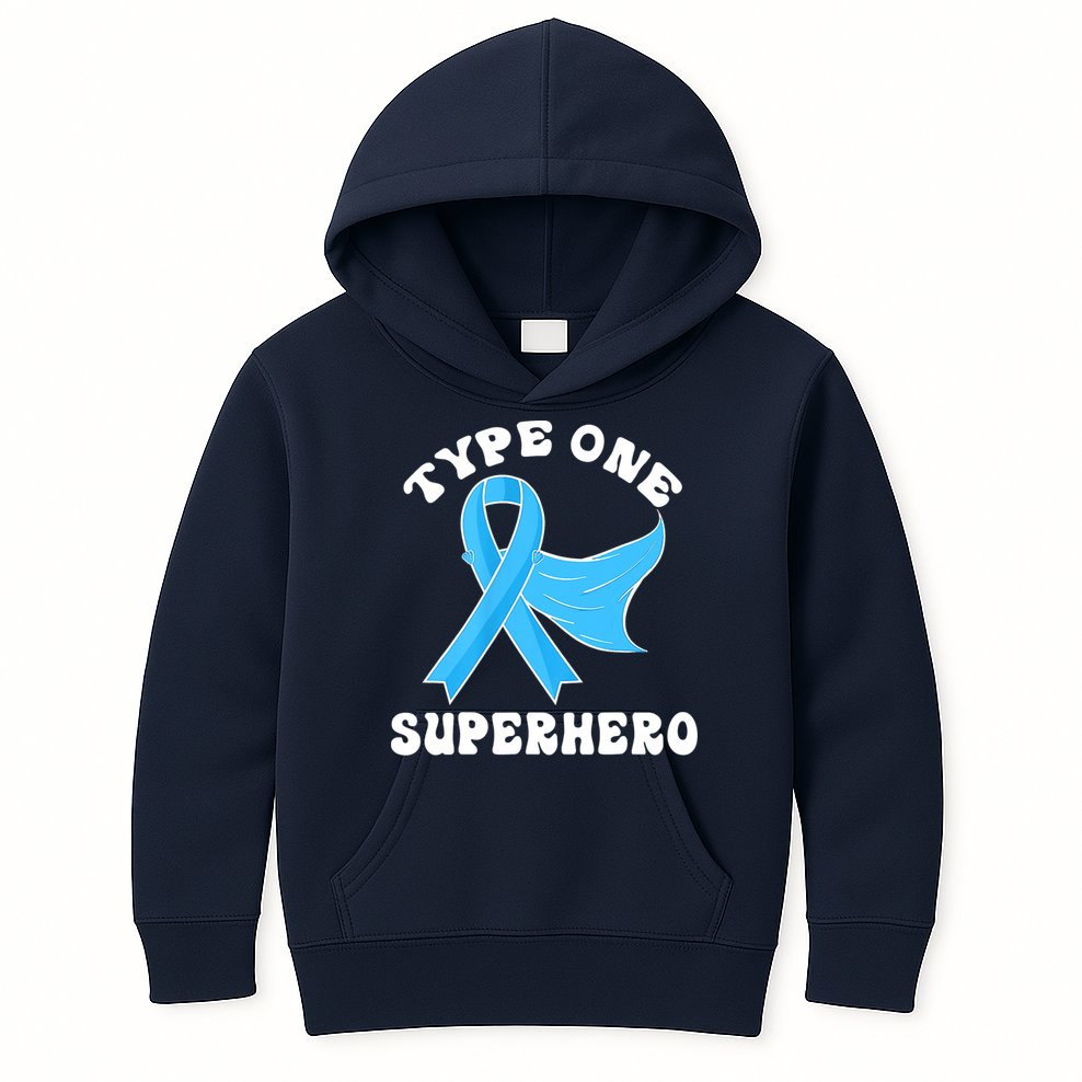 Type One Superhero Diabetes Awareness Diabetic Boys Girls Kids Hoodie