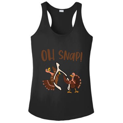 Thanksgiving Oh Snap Turkey Wishbone Funny Ladies PosiCharge Competitor Racerback Tank