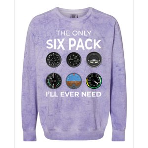 The Only Six Pack ILl Ever Need Pilot Aviation Aviator Colorblast Crewneck Sweatshirt