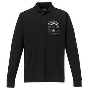 The Only Six Pack ILl Ever Need Pilot Aviation Aviator Performance Long Sleeve Polo