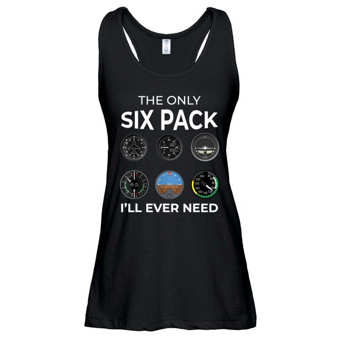 The Only Six Pack ILl Ever Need Pilot Aviation Aviator Ladies Essential Flowy Tank