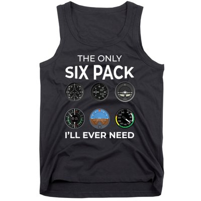 The Only Six Pack ILl Ever Need Pilot Aviation Aviator Tank Top