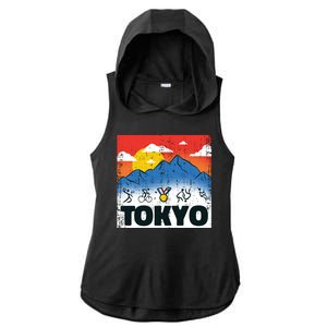 Tokyo Olympics Stick Figures Ladies PosiCharge Tri-Blend Wicking Draft Hoodie Tank