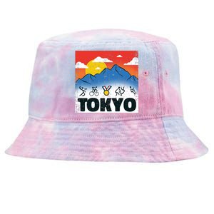 Tokyo Olympics Stick Figures Tie-Dyed Bucket Hat