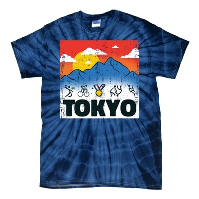 Tokyo Olympics Stick Figures Tie-Dye T-Shirt