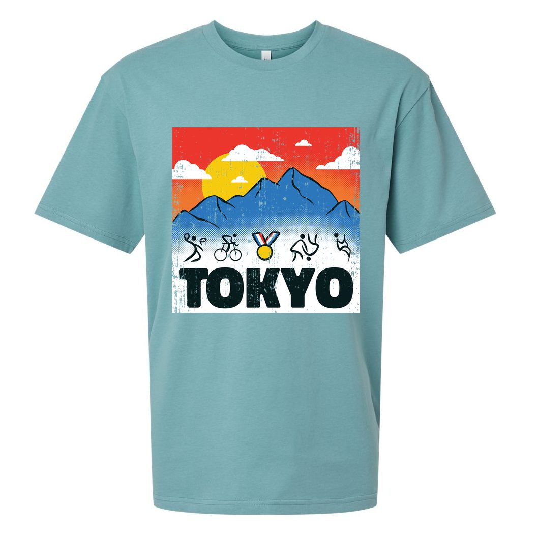 Tokyo Olympics Stick Figures Sueded Cloud Jersey T-Shirt