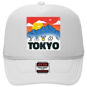 Tokyo Olympics Stick Figures High Crown Mesh Back Trucker Hat